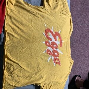 Yellow, Red and White Crop-Top